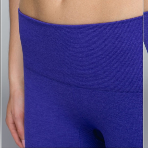 Lululemon In The Flow Crop II Heathered Bruised Berry seamless leggings purple - Picture 6 of 12